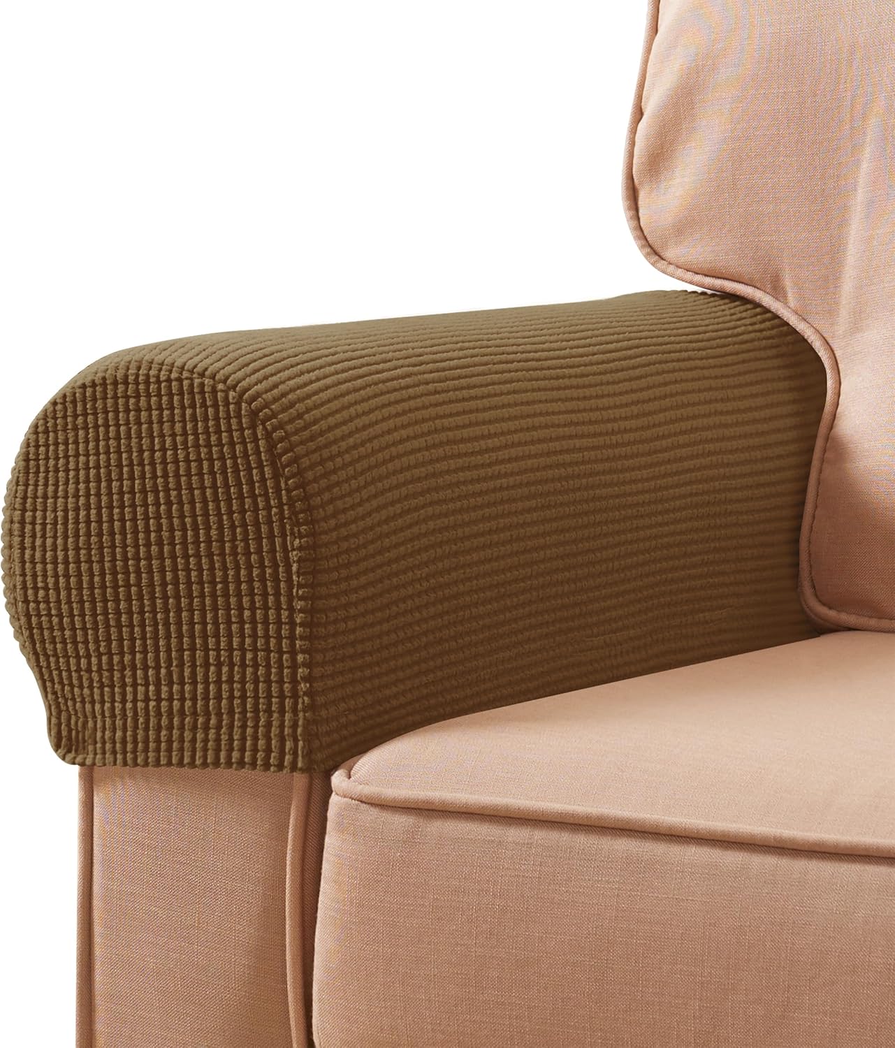 vctops 3 Pieces Sherpa Fleece Sofa Armrest Cover for Recliner Chair with Storage Pockets Non Slip Headrest Cover Fuzzy Couch Cover for Dogs Washable Furniture Protector (Cream, 1 Seat) - Image 5